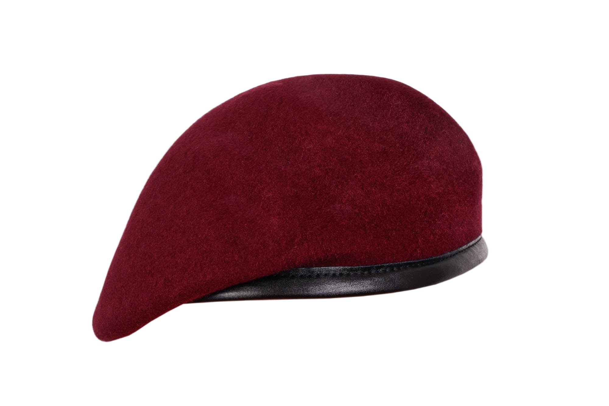Beret Maroon Blue Silk Lined - Main Image