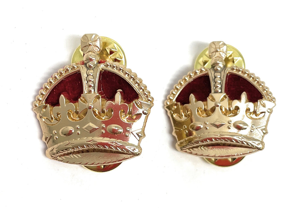Officers Rank Crown Snap Pin Metal Badge Genuine British Military Issue RM6 - Foto 5