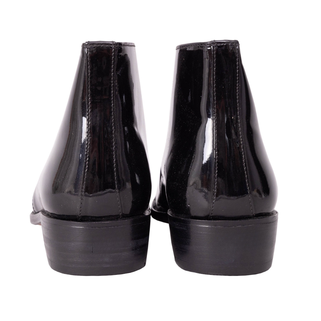 Patent leather top duty boots