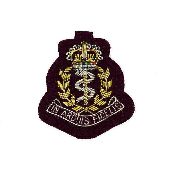 Beret Badge - RAMC Officers - Bullion Wire on Maroon [product_type] Ammo & Company - Military Direct