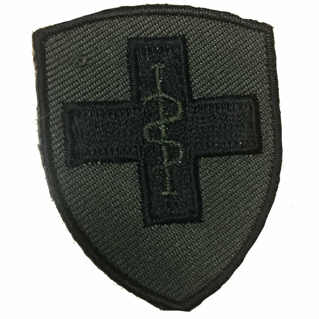 TRF - HQ 2 Medical Brigade - Blk Cross/Olive Snake on Olive - 43mmH x 35mmW [product_type] Ammo & Company - Military Direct