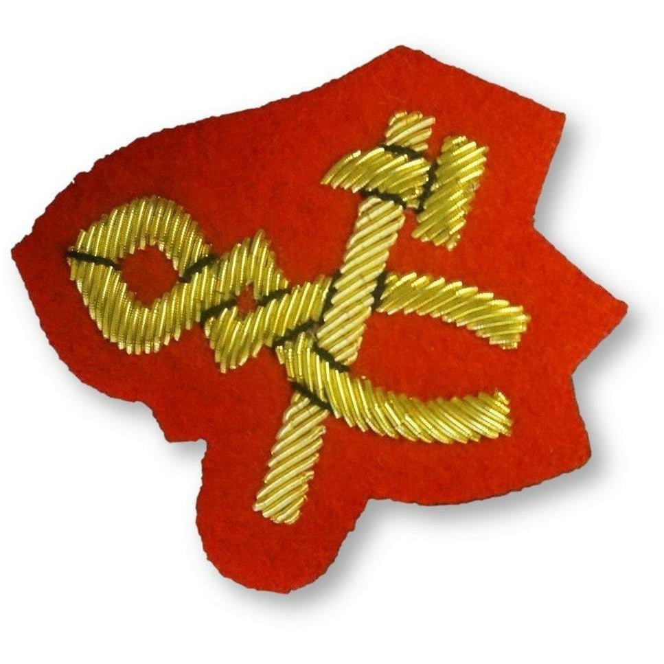 Ammo & Company Mess Dress- Qualification Badge-Artificer -  Gold on Scarlet Ground