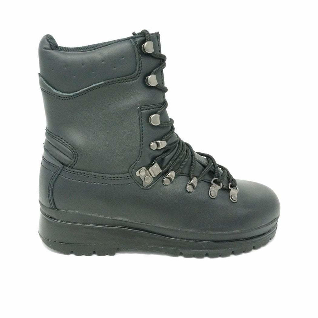 Highlander Black Waterproof Leather Elite Boot - Youth Sizes 3 to 5 MoD Black Boots Highlander - Military Direct