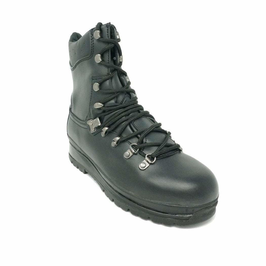 Highlander Black Waterproof Leather Elite Boot - Youth Sizes 3 to 5 MoD Black Boots Highlander - Military Direct