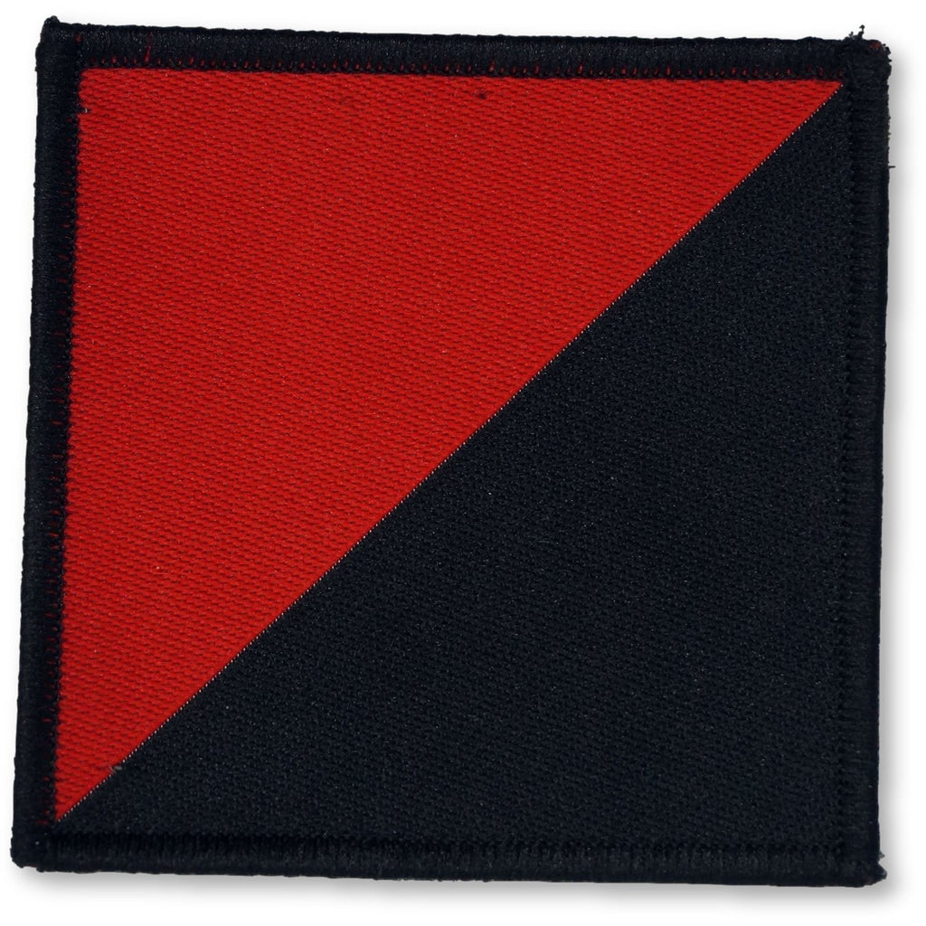 DZ - 13 Air Assault RLC - Red/Blk Diag Halves - 70 x 70mm [product_type] Military.Direct - Military Direct