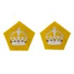 Picture of The Light Dragoons Officers Rank Crown - 104 Cavalry Yellow Cloth Embroidered – Pairs