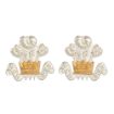 Picture of The King's Royal Hussars Silver No2 Dress Collar Badge - Spike & Clutch - Pair