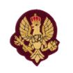 Picture of The King's Royal Hussars Officers Side Hat Badge - NCO - B/W on Crimson Backing