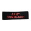 Picture of FRMU Royal Army Commando Shoulder Titles - Black - Red Embroidery - Pair - Velcro Backed