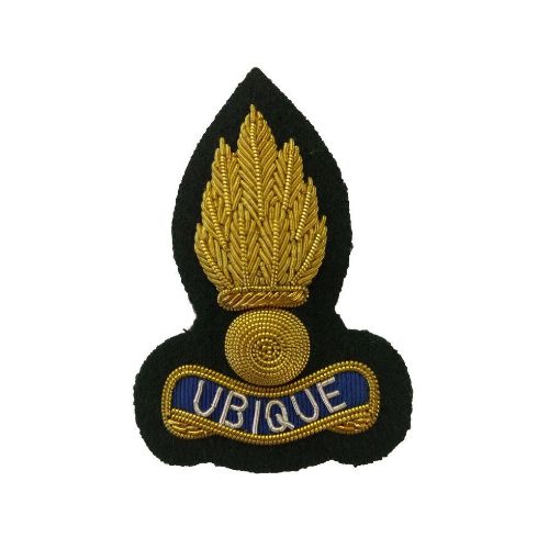 Picture of Beret Badge - Royal Engineers - B/W Grenade on Comm Green