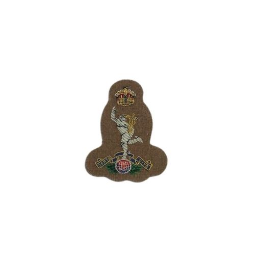 Picture of Royal Signals Officers Bullion Wire Beret Badge - Sand - Tudor Crown