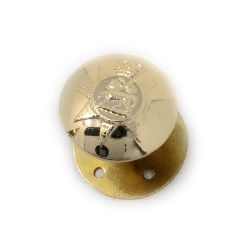 Picture of The PWRR Tunic Button (Queen's Regiment Pattern) - Gold AAL - 30L - Screw Button - Pairs