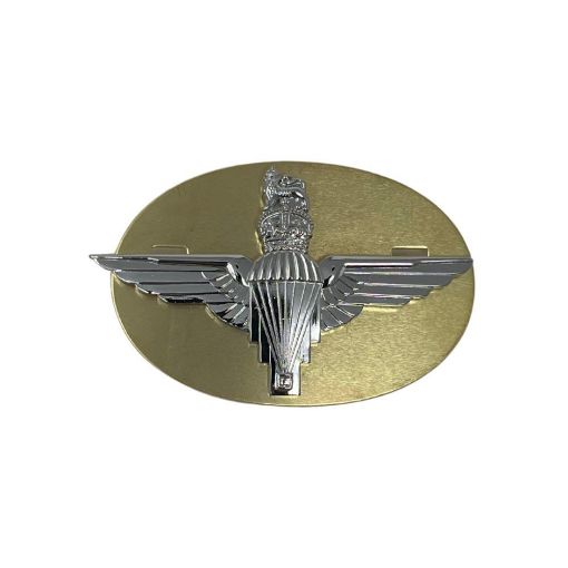 Picture of Cap Badge - PARA Reg - NS - S & P Fitting with Back Plate - Tudor Crown