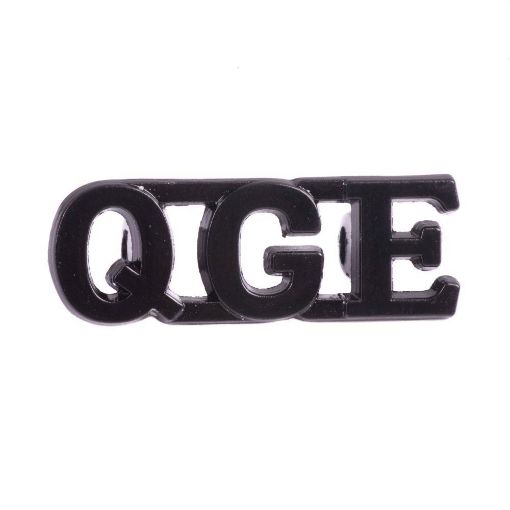 Picture of The Queen's Gurkha Engineers Shoulder Titles with Shank - Black - Pairs