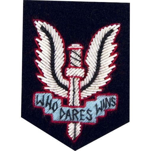 Picture of Beret Badge - SAS Officers - B/W on Navy Backing