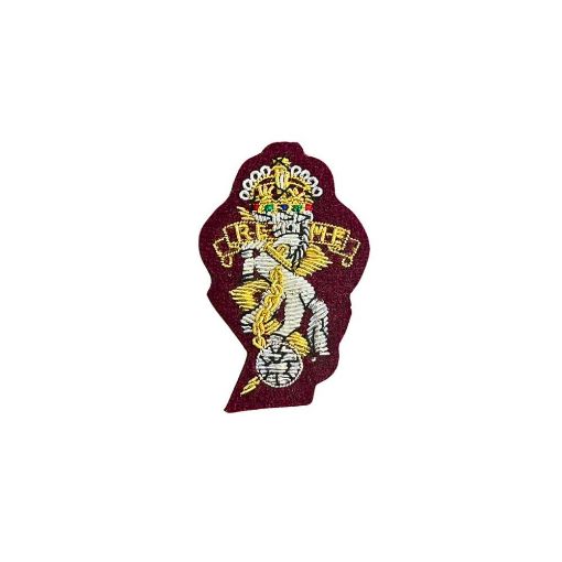Picture of REME Bullion Wire Beret Badge - Silhouette Cut - Maroon - Tudor Crown