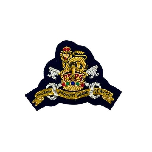 Picture of Beret Badge - MPGS - B/W on Navy - Tudor Crown