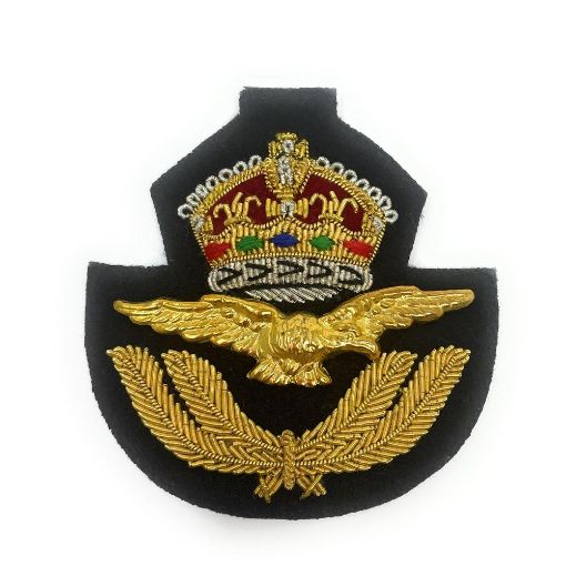 Picture of Forage Cap Badge - RAF - Navy Backing - Tudor Crown