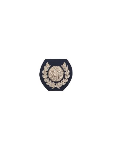 Picture of Fire Service Large Impeller in Wreath - Silver Bullion on Black
