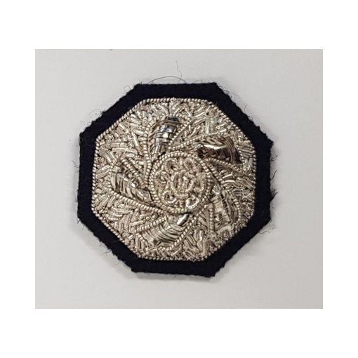 Picture of Fire Service Large Impeller, 27.5 mm (hand Embroidered) Silver Bullion-On Black 