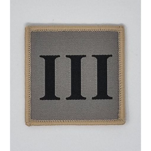 Picture of The Ranger Regiment TRF - "III" - Black on Grey with Tan Border - Pack of 5