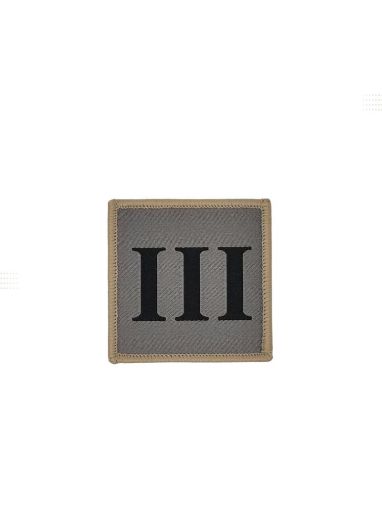 Picture of Ranger Regiment TRF "III" - Black on Grey - Tan Border - Velcro - Pack of 5
