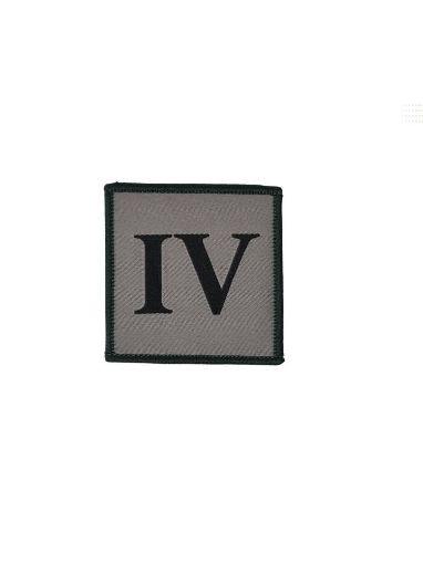 Picture of Ranger Regiment TRF "IV" - Black on Grey - Green Border - Velcro - Pack of 5