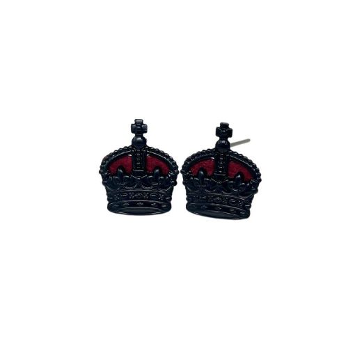 Picture of Metal Rank Crown - Black - No1 Dress 5/8" - Red Backing - Pair - Tudor Crown