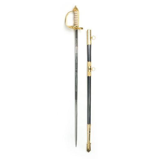 Picture of Sword & Scabbard - Royal Navy Officers Below Flag Rank - CIIIR - Tudor Crown