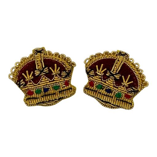 Picture of Embroidered Rank Crowns - Gold - 3/4 inch - Pair