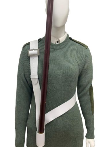 Picture of 2" Colour Belt- White Leather -Adjustable Buckle- Chrome Fittings-Left Hip