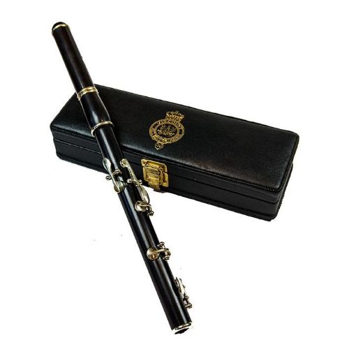Picture of Viscount Bb (High Pitch) Flute, 5 Key, 3 Piece, in African Blackwood-Polished Bore
Complete with Lightstain Wooden Box