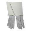 Picture of Gauntlet Glove - United States Drum Major, White leather glove + 8 inch cuff - Small ( ( tip of the middle finger to the wrist))