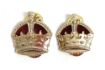 Picture of Metal Crown 5/8" - Gold Anodised Aluminium with Red Felt - Tudor Crown - Pair