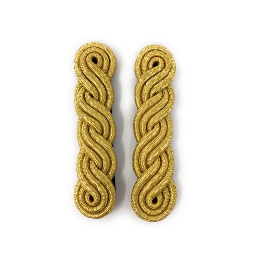 Picture of Shoulder Cords Male - 3 Ply - Gold Gilt Wire - Dark Blue Backing - No1 Dress
