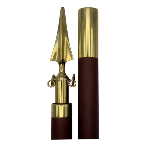 Picture of 8ft x 1.25" Banner/Marker Pike with brass fittings, including rings and spearhead finial