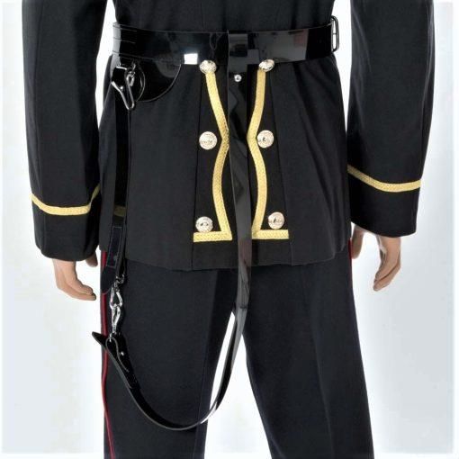 Picture of Black Gloss PVC Sword Belt - 45mm - Chrome