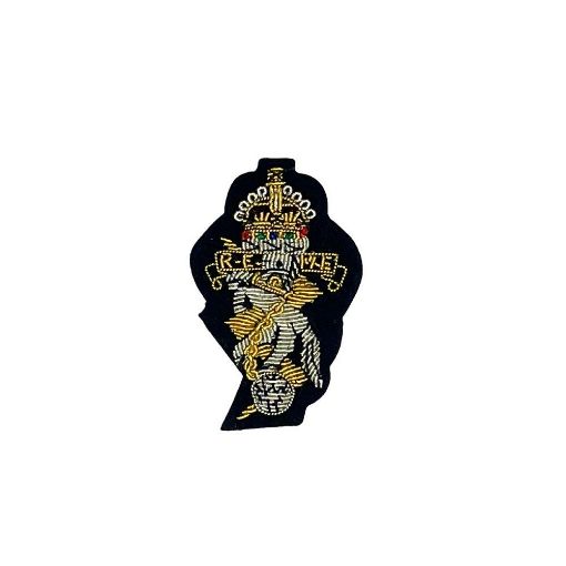 Picture of REME Bullion Wire Beret Badge - Silhouette Cut - Navy - Tudor Crown