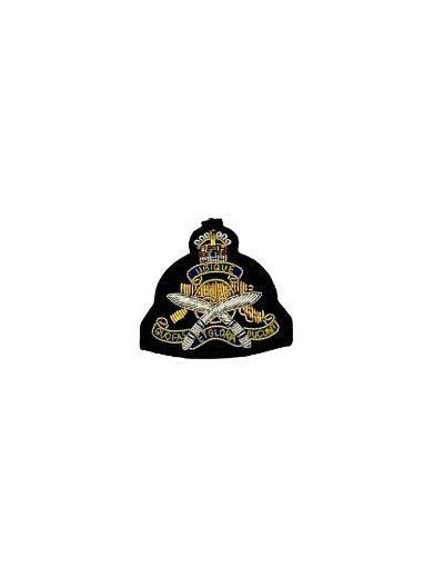 Picture of King's Gurkha Artillery Officers Beret Badge - Black Backing - Tudor Crown
